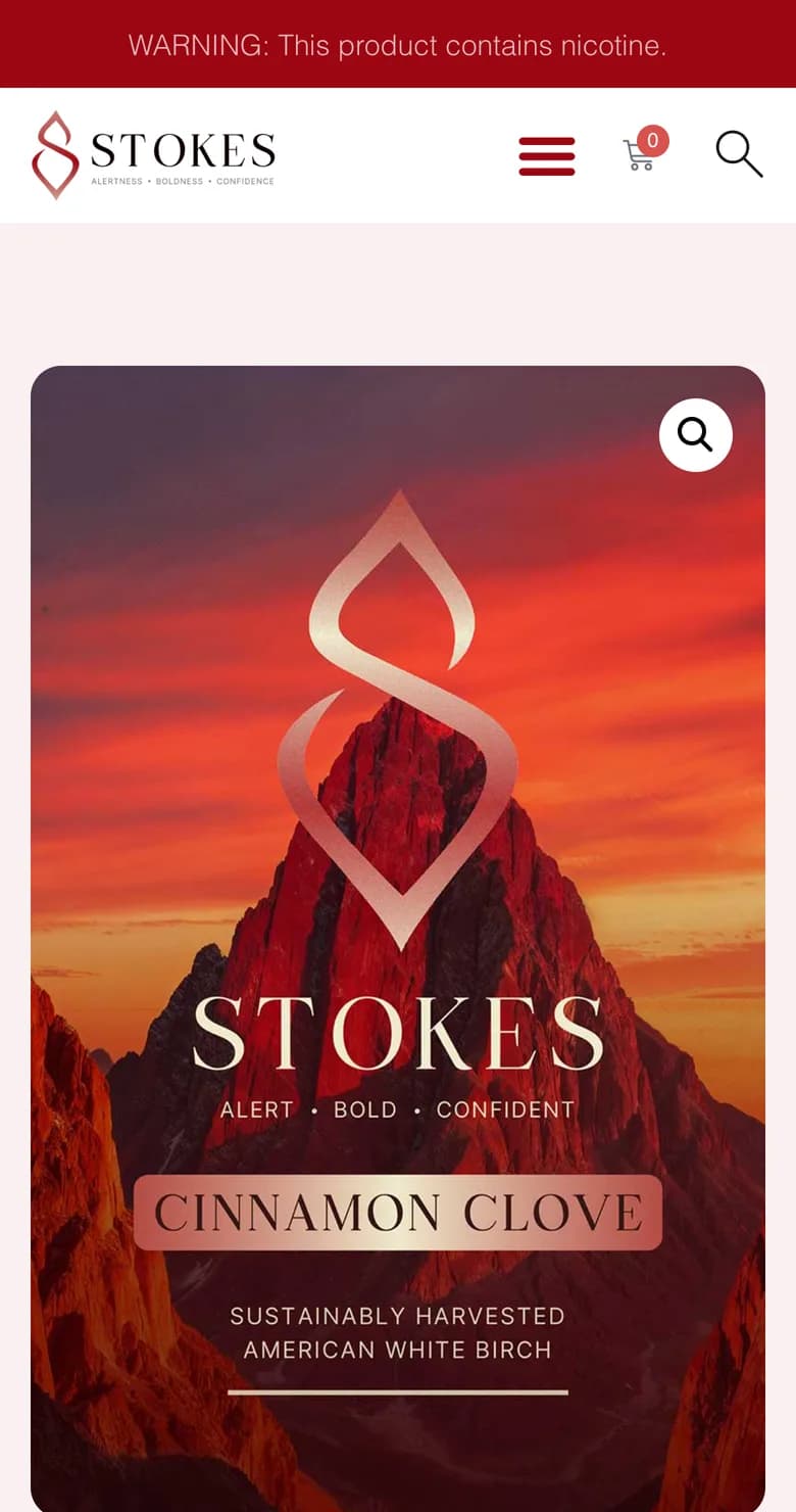 Stokes Cinnamon Clove product page on a phone